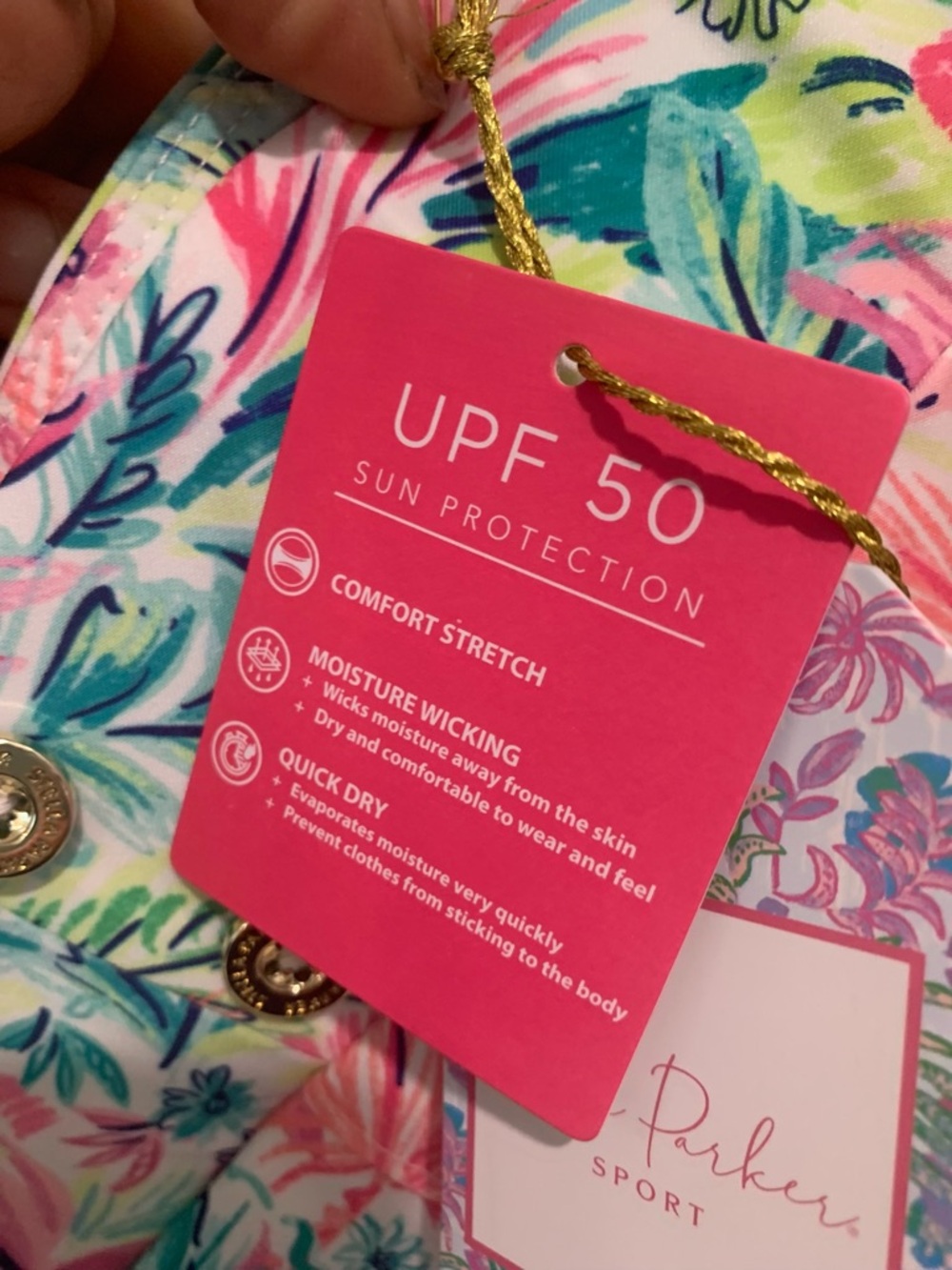 St. Peter's Sport Tropical Print Pants in Pink, Teal & Green - Picture 8 of 8